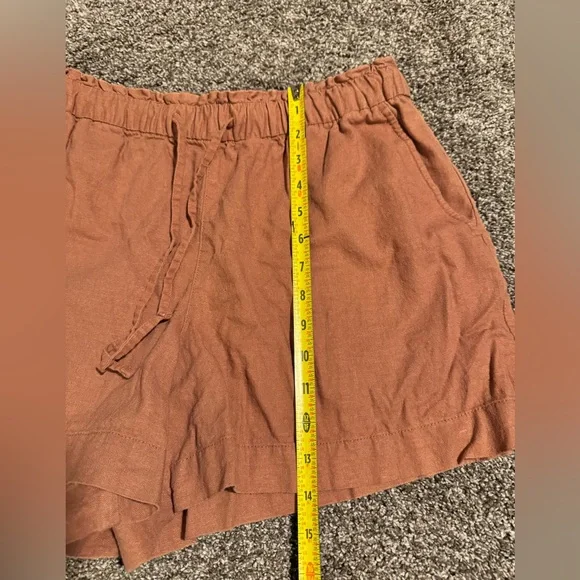 Gap Factory Casual Rustic Orange Linen Women's Shorts - Picture 6 of 10